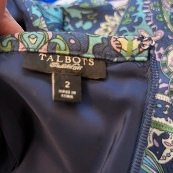 Talbots Paisley A-Line Skirt 2 Knee Length Psychedelic Retro 60’s Hippie Career - Picture 5 of 5